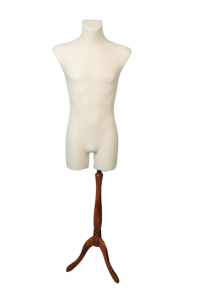 Manekin krawiecki męski długi z udami - drewniana podstawa